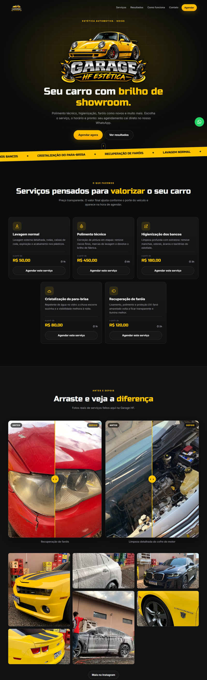 Site Garage HF Estética